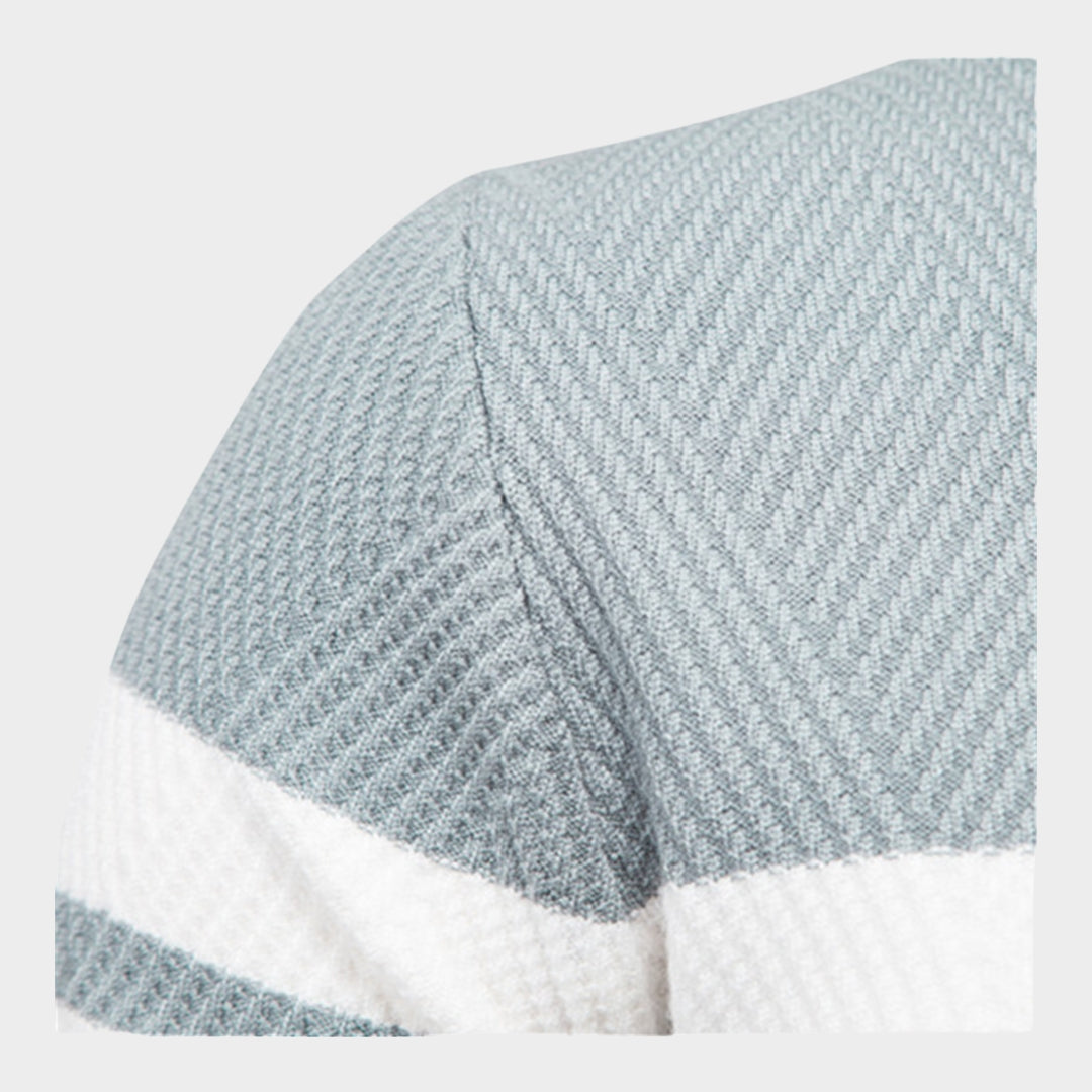 Men's Patchwork Sweater - O-Neck, Long Sleeve, Slim Fit, Warm Casual Knitwear (Coffee, Black, Army Green, and More)
