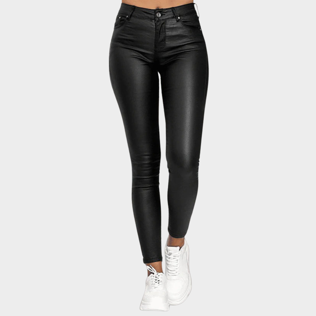 Women's PU Leather Pants – High Waist Stretch Bodycon Trousers – Slim Fit Pencil Style – Multiple Colours