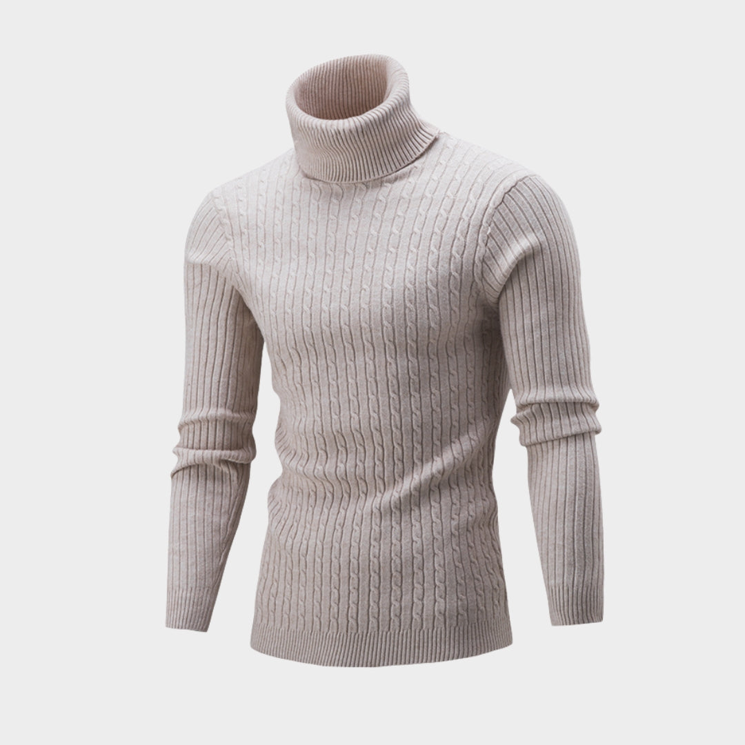 Men’s Turtleneck Sweater – Warm Cashmere Pullover, White, Black, Beige, and More