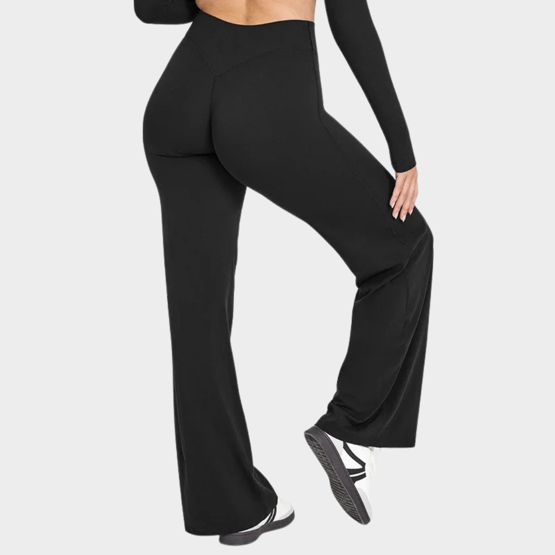 Women’s Leggings – Straight Leg Design – High Waist with V-Back Contour – Ultra Soft Sweat Wicking Fabric – Multiple Colours
