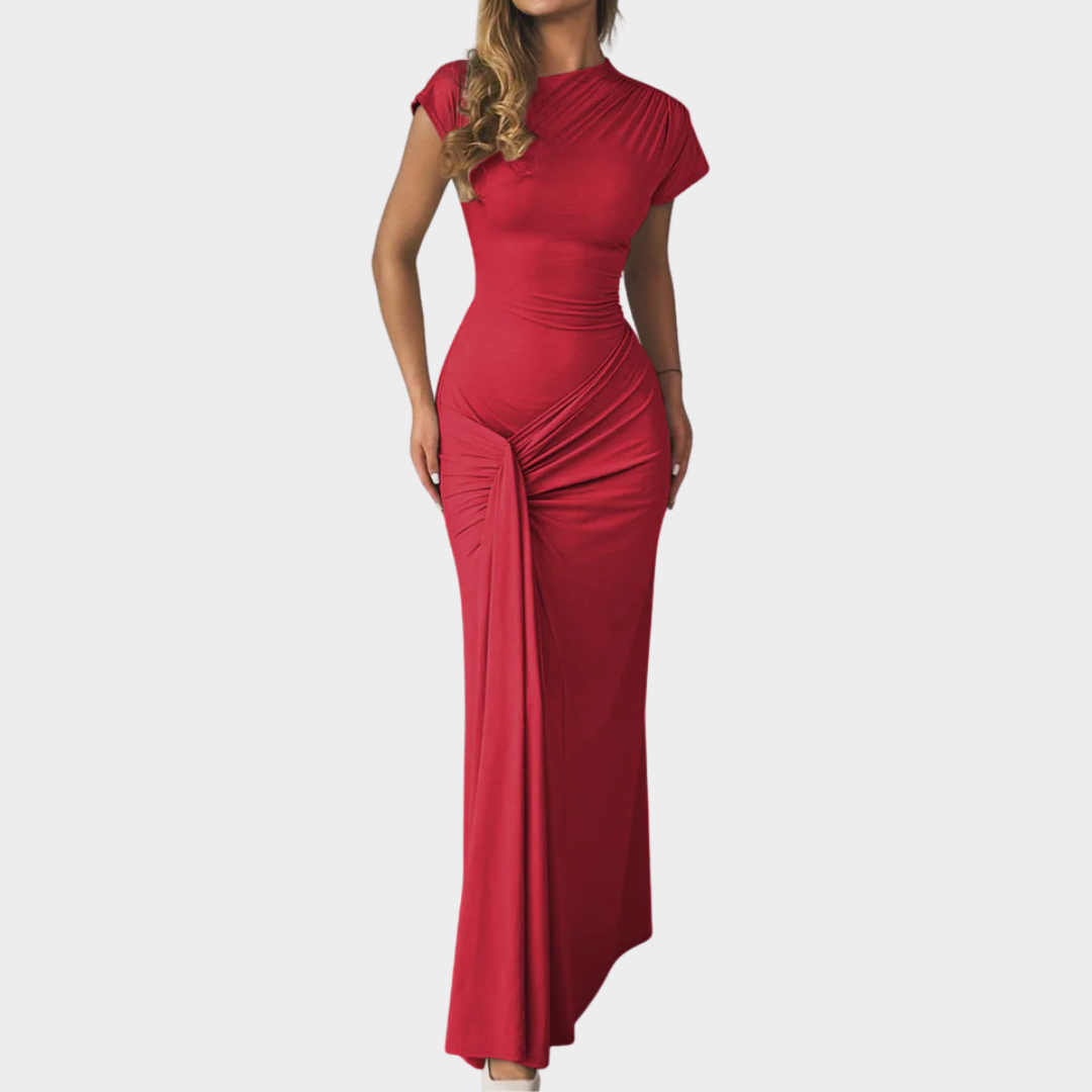 Women Maxi Dress – High Waist Sleeveless Bodycon Long Dress with O-Neck and Lace-Up Detailing – Elegant Evening Party Wear – Multiple Colours