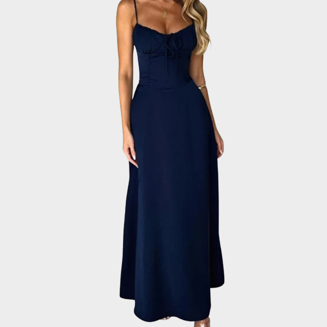 Women V-Neck Sleeveless Dress – Camisole Fit Lace-Up Detail Solid Colour – Multiple Colours