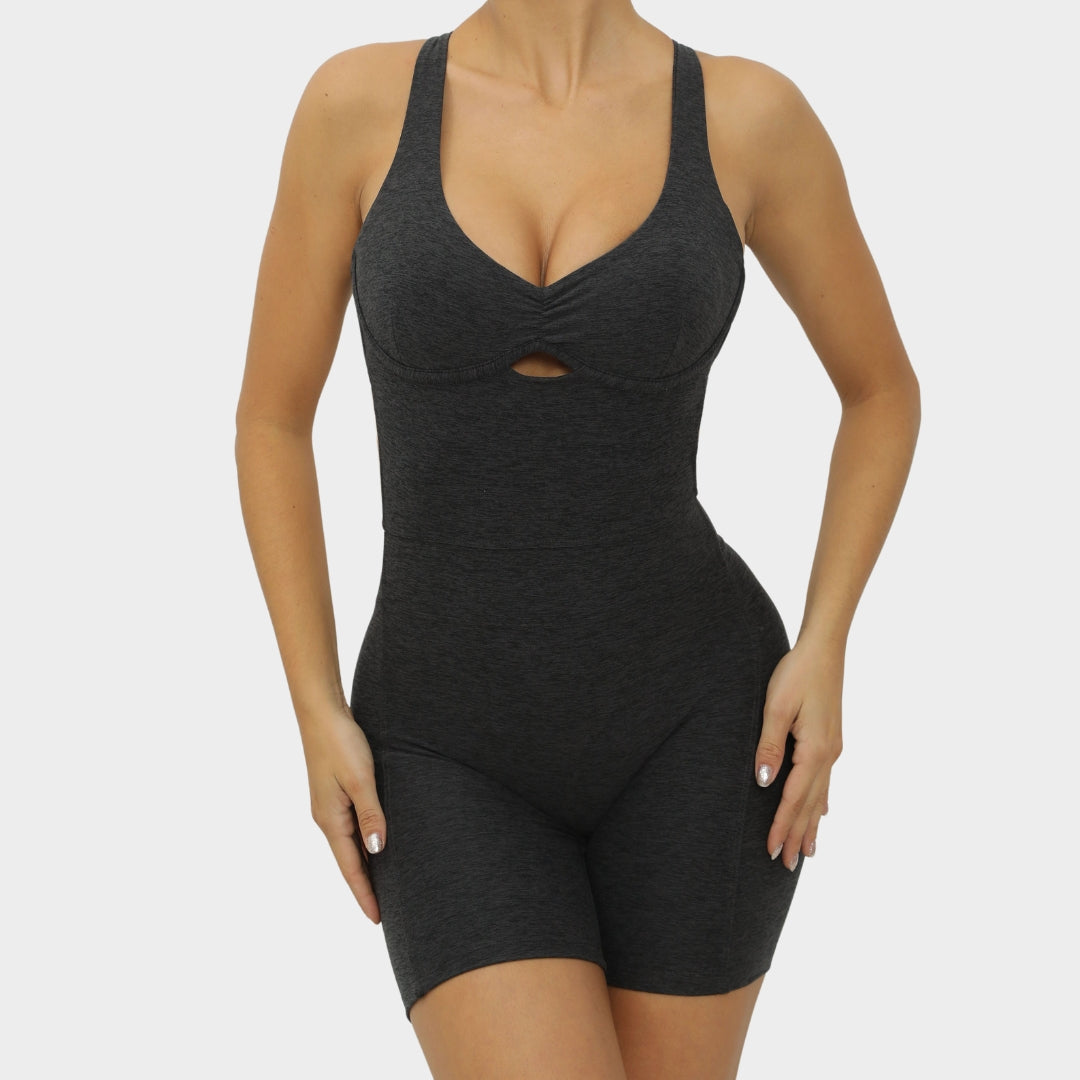 Women's Open-Back Bodysuit - Adjustable Straps Scrunch Fit - No Front Seam - Multiple Colours