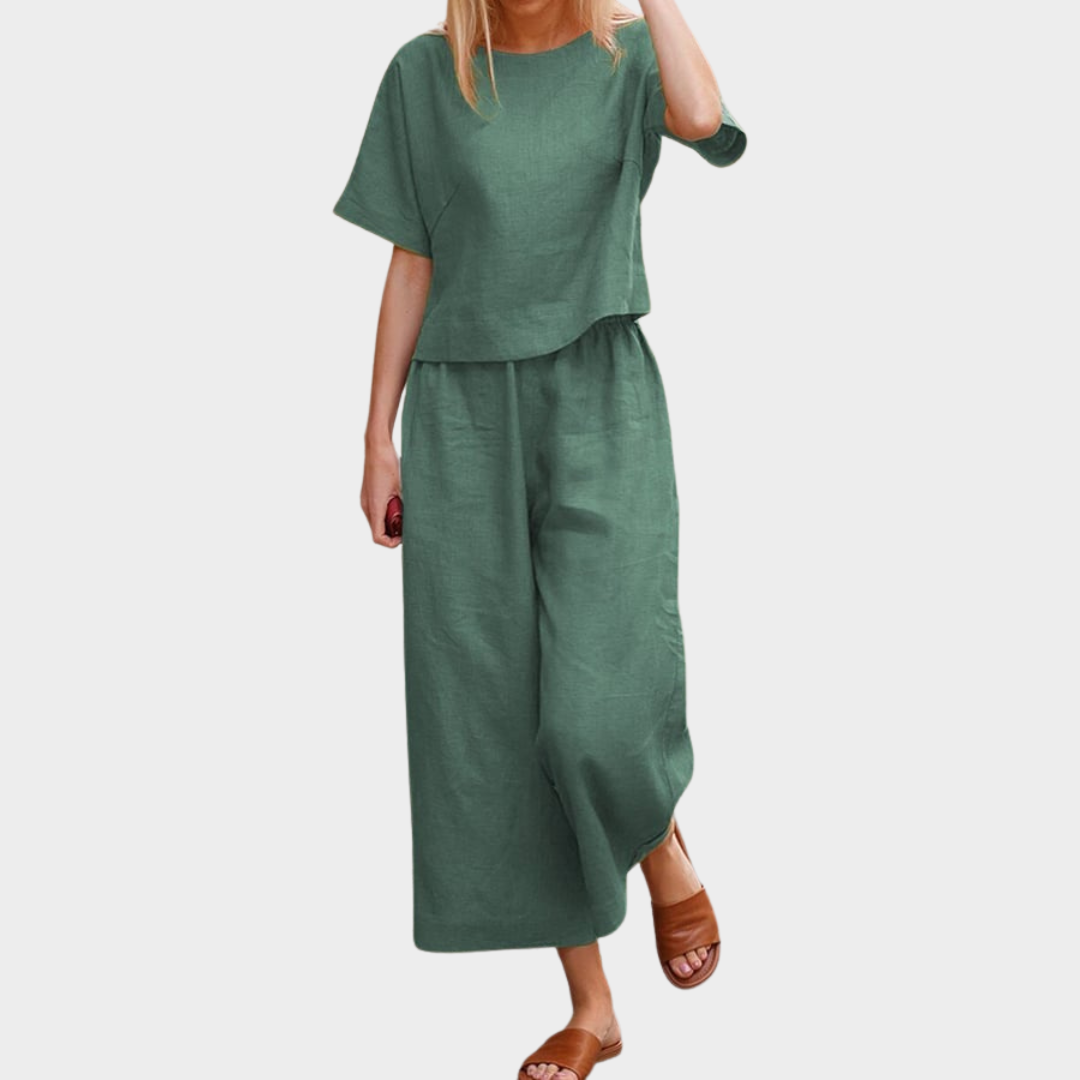 Women's Elegant Short Sleeve Suit – Two-Piece Set – Commuting Wear – Multiple Colours