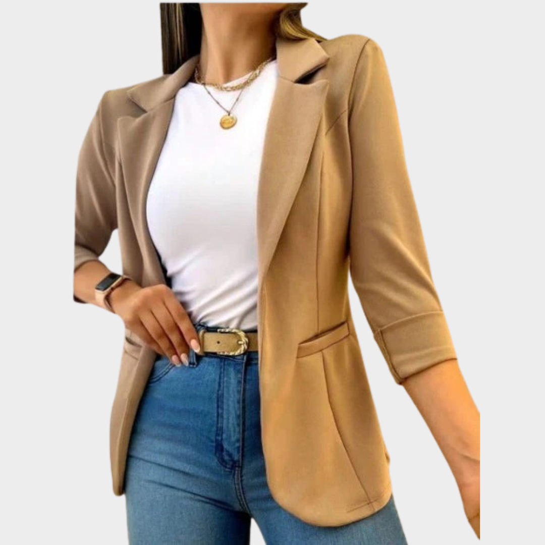 Women's Blazer Jacket – Elegant Office Lady Long Sleeve Suit Collar Coat – Fashionable Casual Outerwear – Multiple Colours