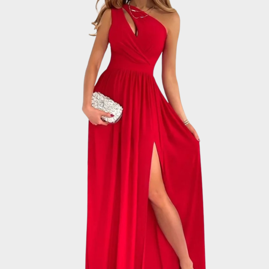 Women’s Side Slit Midi Dress – Elegant Fitted Design – Solid Colour Commute Style – Soft Lightweight Fabric – Office to Evening – Multiple Colours