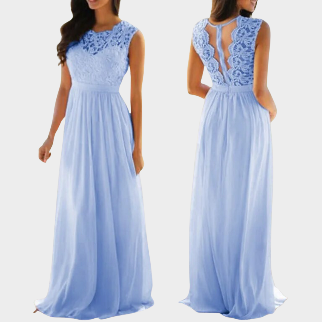Women's Elegant Lace Dress – Hollow Out – Sheer Detail – Evening Party – Bridesmaid & Wedding Guest – Multiple Colours