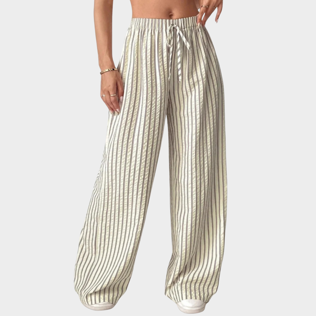 Women’s Striped Relaxed Fit Bottom – Lightweight Casual Wear with Breathable Fabric – Timeless Comfortable Design – Multiple Colours