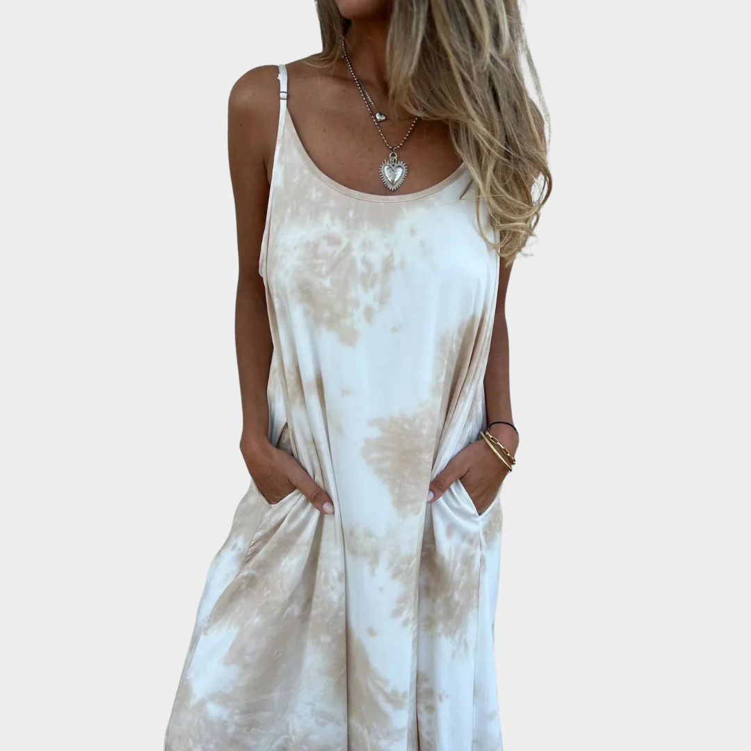 Women Animal Print Maxi Dress – Relaxed Fit with Adjustable Straps and Pockets – Breathable Material – Multiple Colours