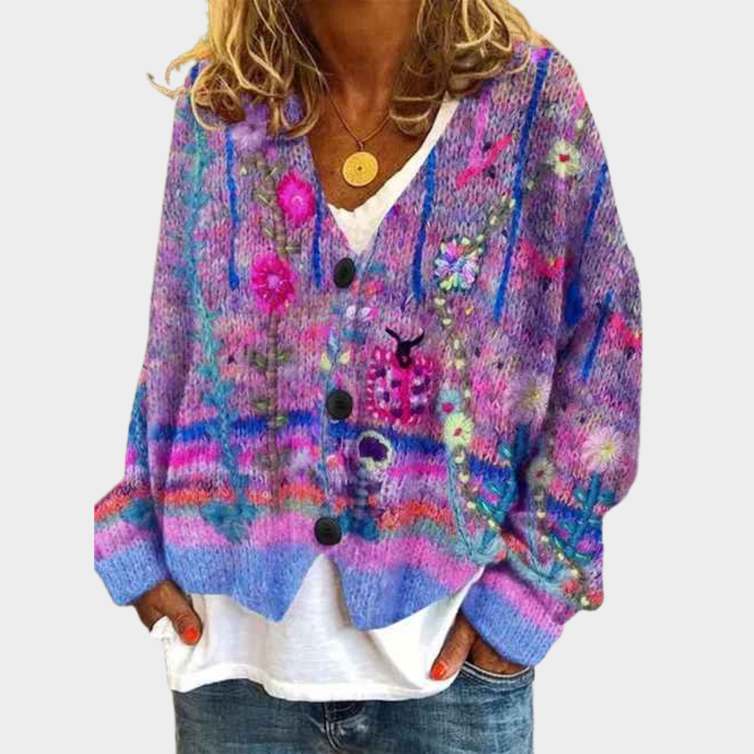 Women's Soft Knit Relaxed Fit Cardigan – Button Front Textured Knit Layer – Multiple Colours