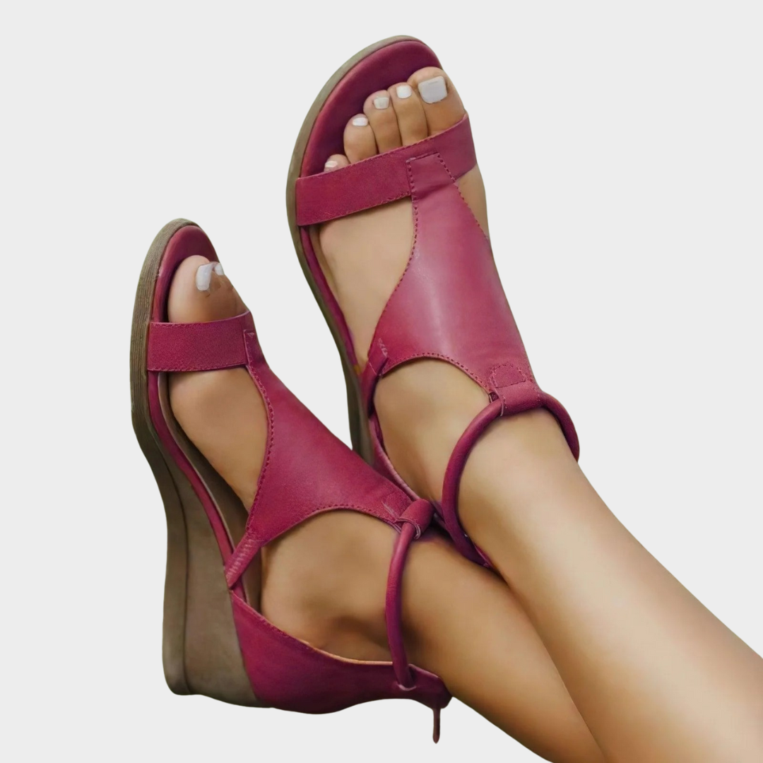 Women’s Retro Wedge Sandals – Comfort Fit with Soft Sole and Zipper Closure – Lightweight Plus Size Heel Sandals – Multiple Colours
