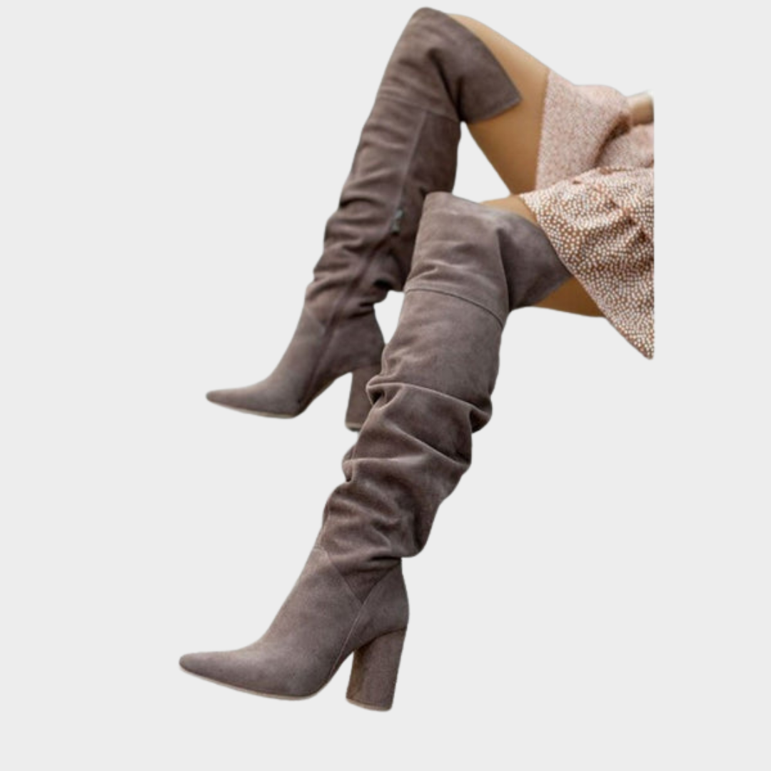 Women's Over The Knee Boots – High Heel Long Boots – Side Zipper & Pointed Toe – Multiple Colours