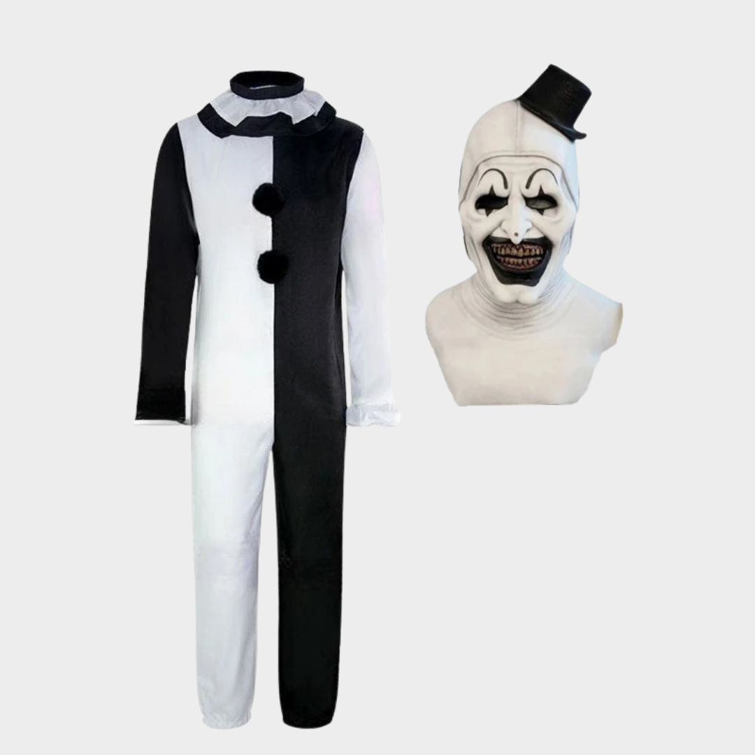 Art the Clown Halloween Costume – Unisex Horror Cosplay Jumpsuit with Mask Options – Terrifier Movie Character Outfit for Adults & Kids
