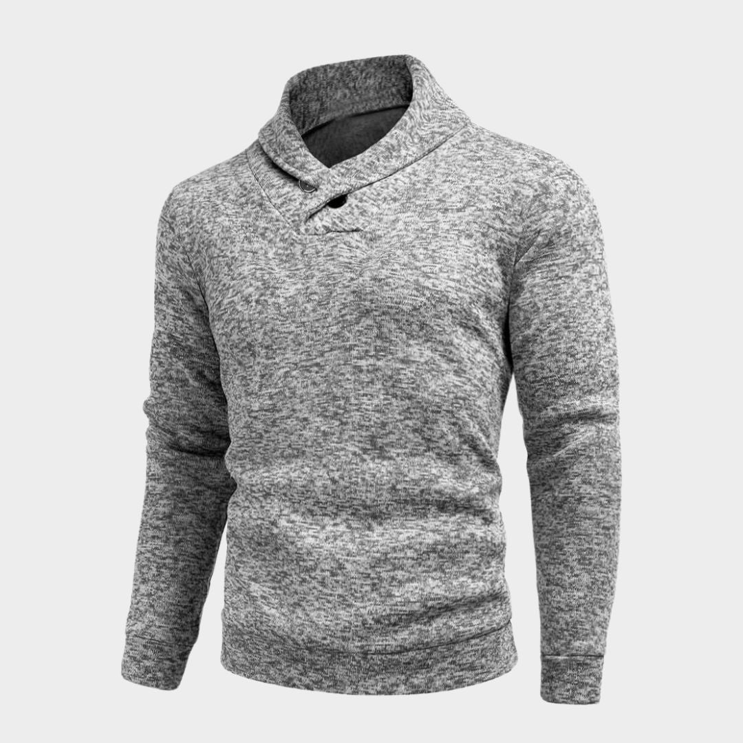 Men's High Neck Stripe Sweater – Casual Slim Fit Long Sleeve Warm Elastic Knit (Light Grey, Dark Grey, and More)