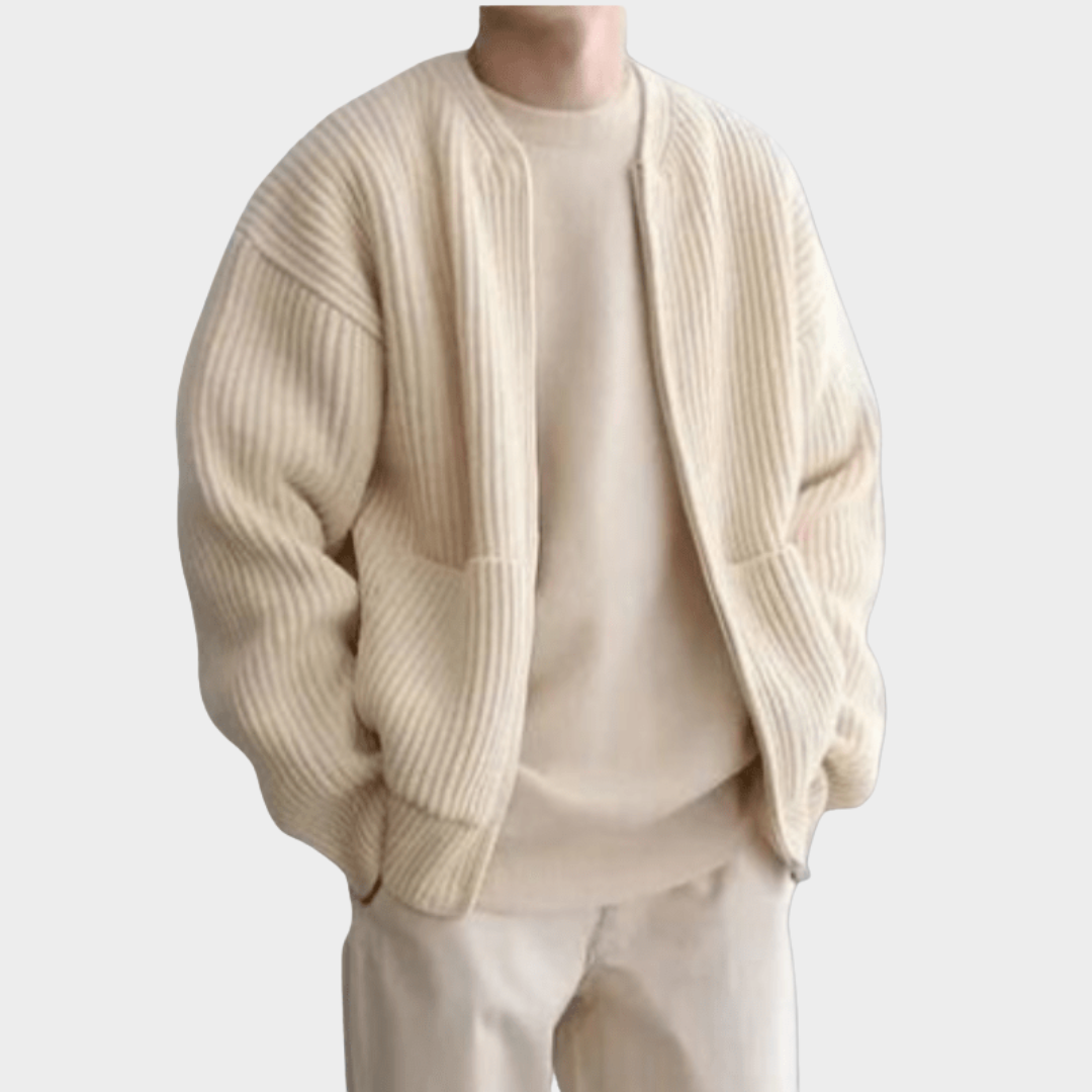 Men's Knit Cardigan – Warm Button-Up Sweater – Soft Cotton Blend – Vintage Style – Multiple Colours