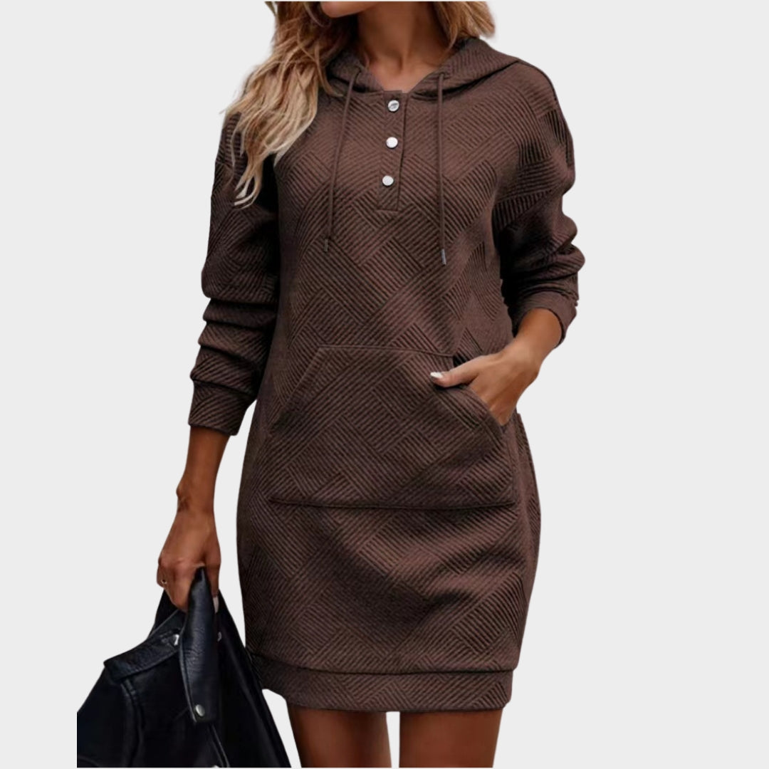 Women's Casual Sweatshirt – Half Striped Hooded Pullover, Slim Fit - Multiple Colours