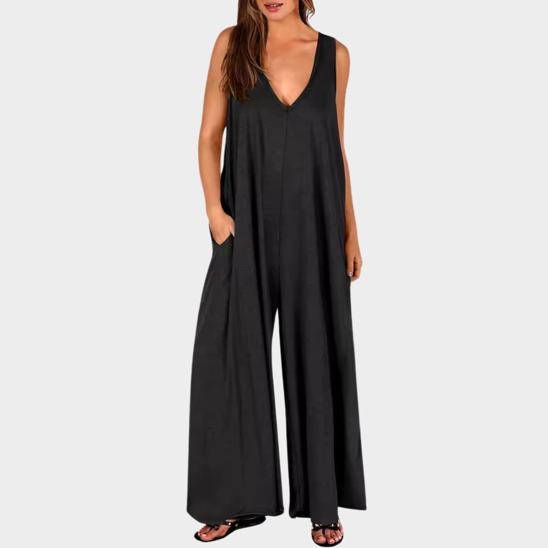 Summer Fresh Casual Jumpsuit for Women – Relaxed Fit, Wide-Leg, Multiple Colors
