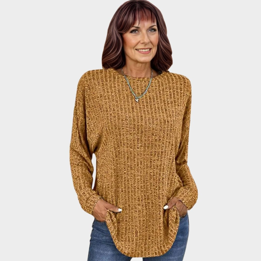 Women's Oversized Long Sleeve T-Shirt - Casual Cotton Tunic Top, Streetwear (Khaki, Black, Blue, and More)