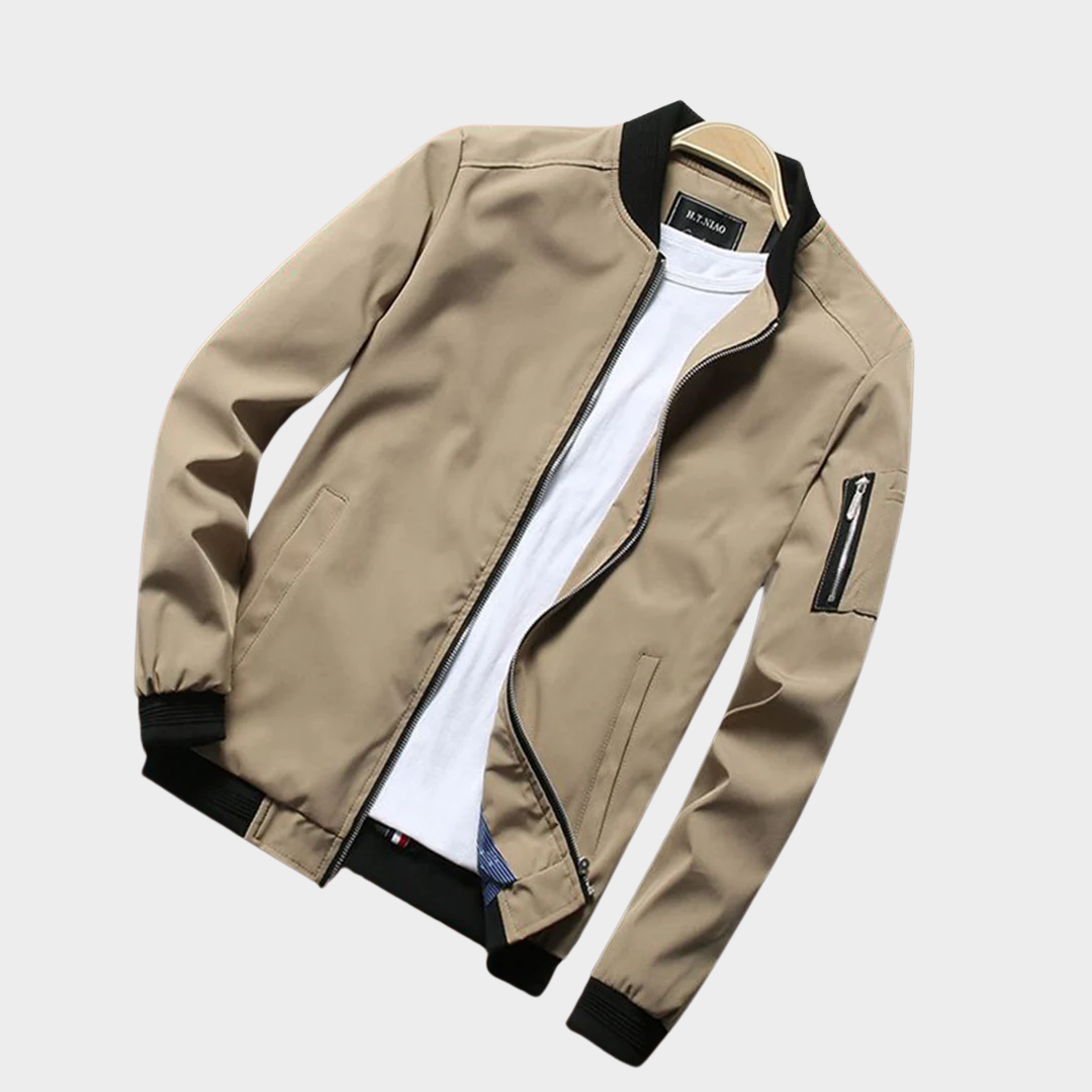 Men’s Bomber Jacket – Slim Fit – Lightweight Windbreaker – Zip Closure – Multiple Colours