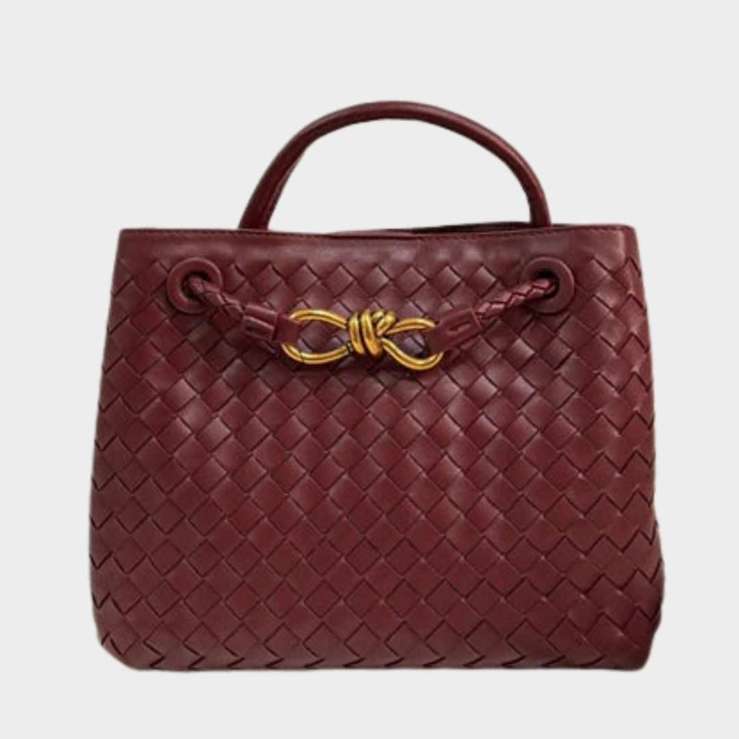 Women's Braided Leather Look Structured Top Handle Handbag – Elegant Medium PU Leather Tote – Multiple Colours