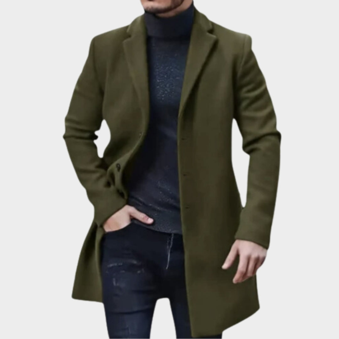 Men's Streetwear Jacket - Solid Color Lapel Wool Coat, Single Breasted Casual Outerwear, Black, Brown, and More