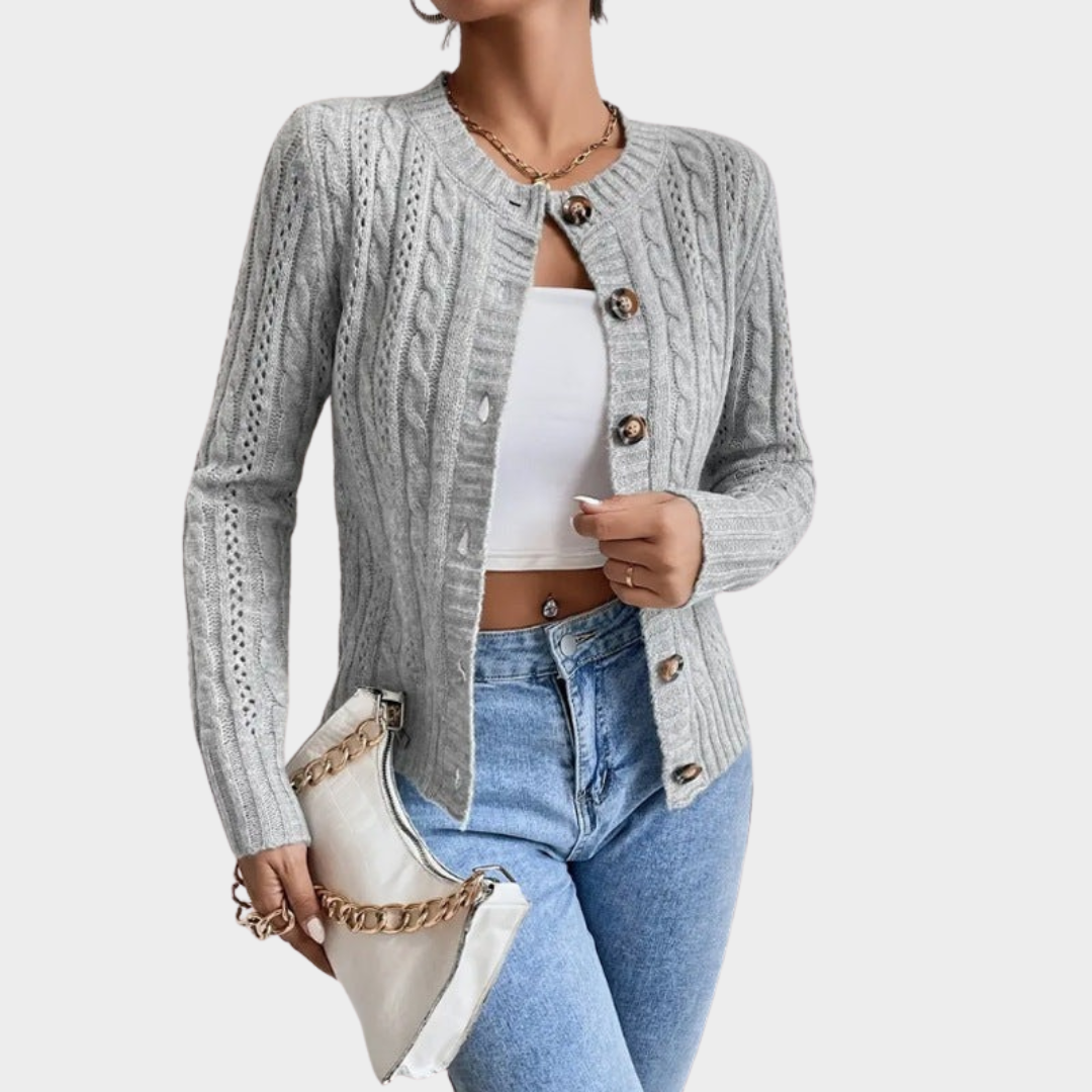 Women's Long Sleeve Cardigan – Knitted Sweater Outerwear with Warm Casual Fit – Multiple Colours