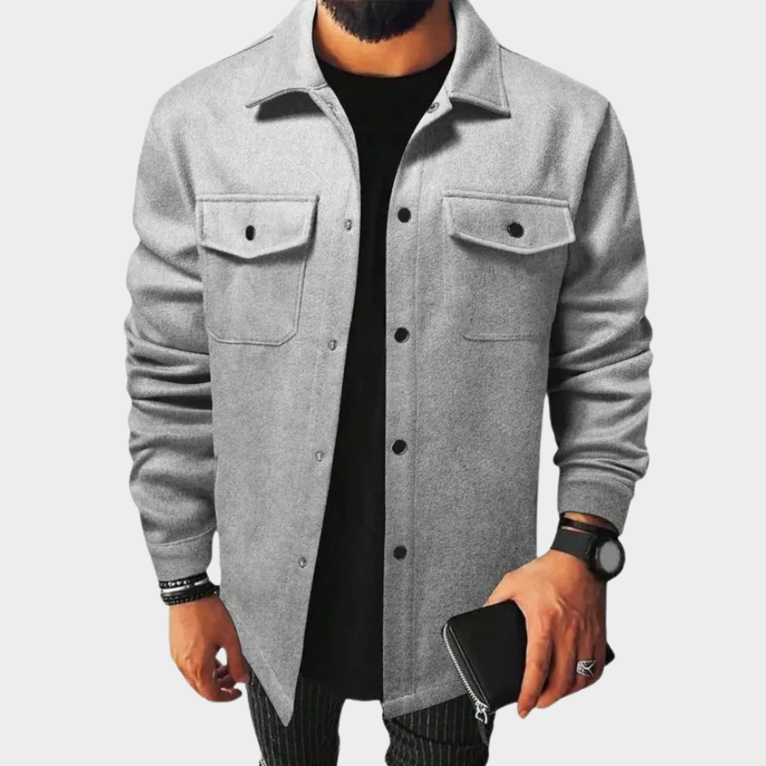 Men's Classic Solid Color Jacket – Workwear Overcoat – Casual European Streetwear – Multiple Colours