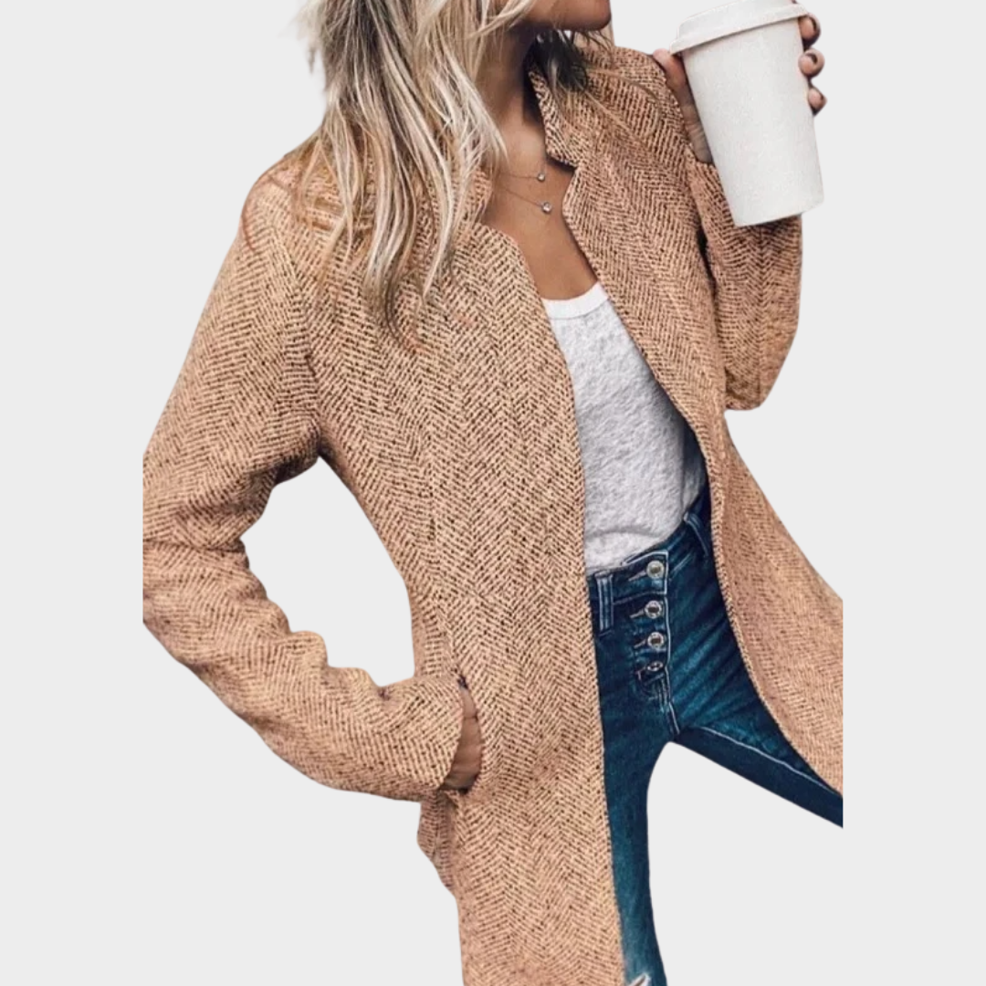 Women's Open Front Blazer – Slim Fit – Long Sleeve – Elegant & Stylish – Soft Marled Fabric – Multiple Colours