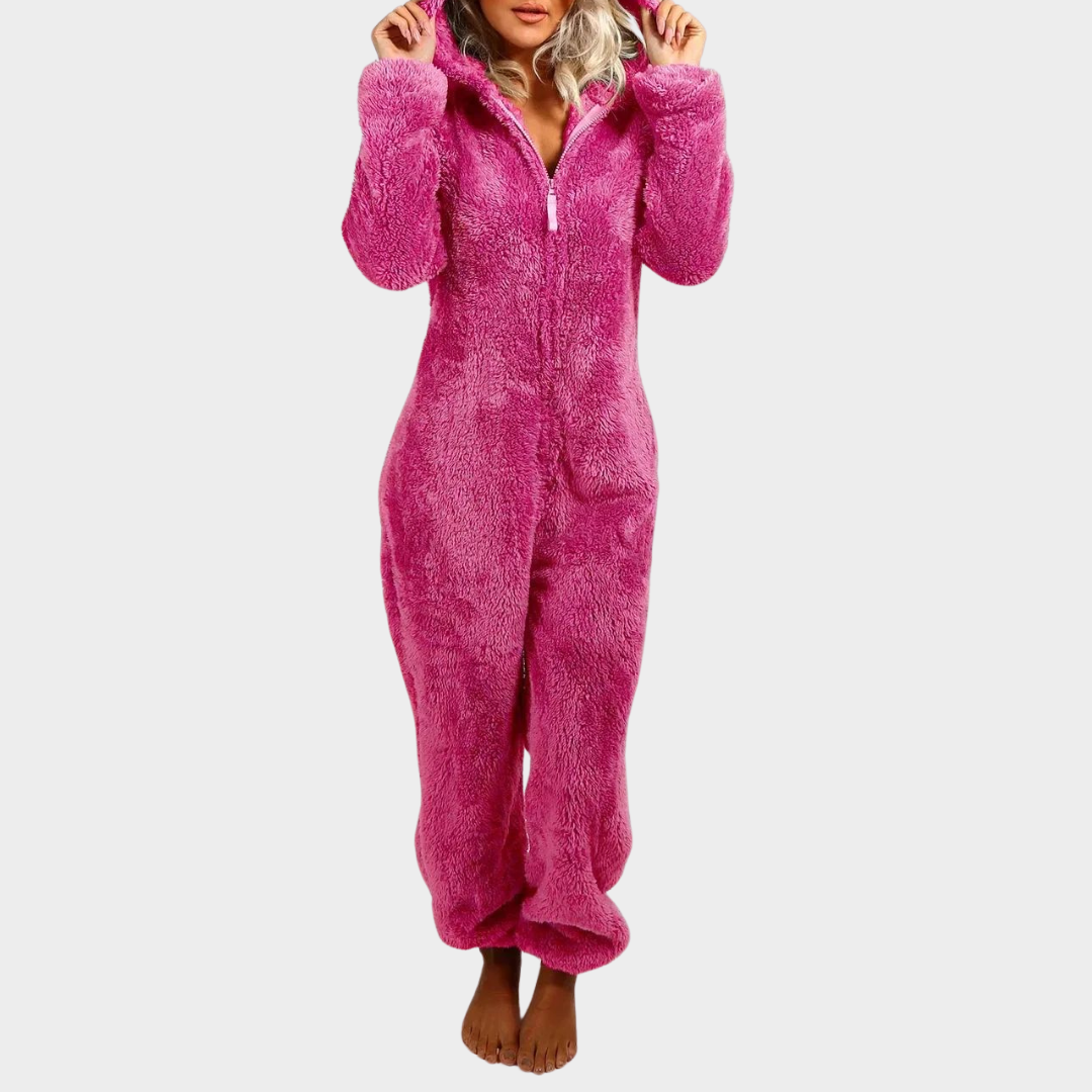 Women’s Hooded Onesie Pajamas – Soft Fleece – Zip Closure – Warm & Cozy Loungewear – Multiple Colours