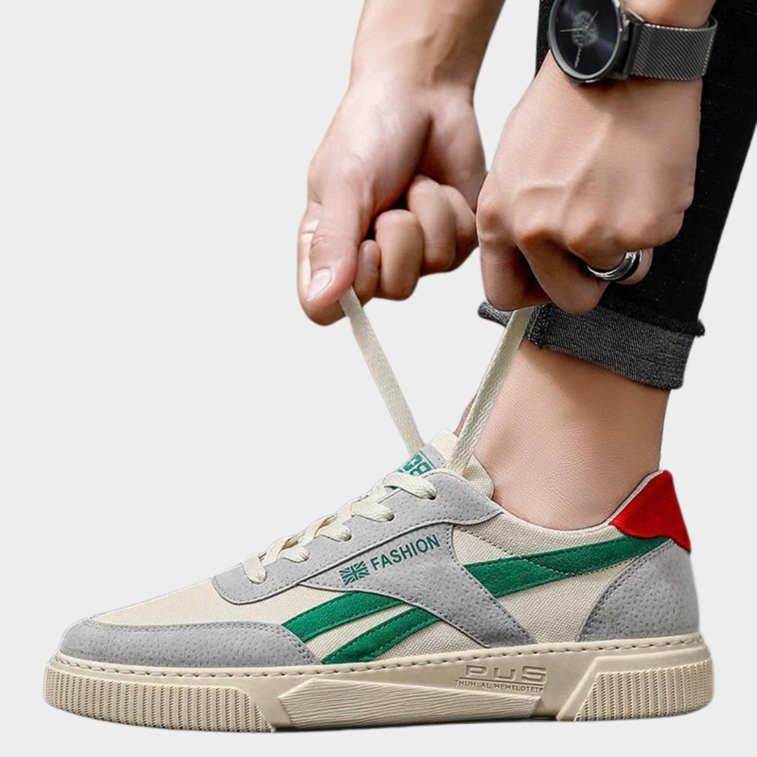 Men's Casual Canvas Shoes – Lace-Up – Lightweight & Breathable – Flat Sneakers – Outdoor Walking – Multiple Colours