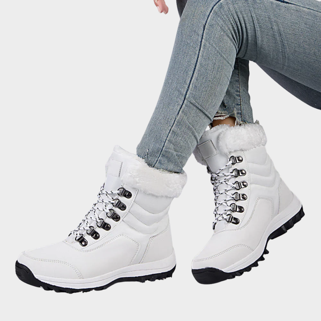 Women’s Quilted Mid-Calf Boots – Water-Resistant Fleece Lined – Lace-Up Design – Grip Sole – Multiple Colours