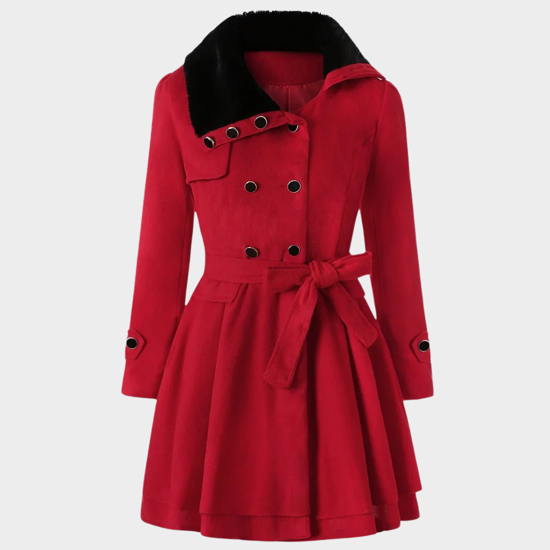 Women’s Woolen Coat – Slim Fit – Double-Breasted – Thick & Warm – Elegant Design – Multiple Colours