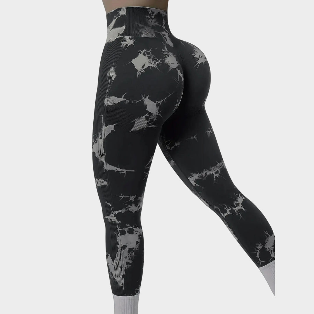 Women's Tie-Dye Seamless High-Waist Leggings - Butt-Lifting Stretch Fitness & Yoga Trousers - Multiple Colours