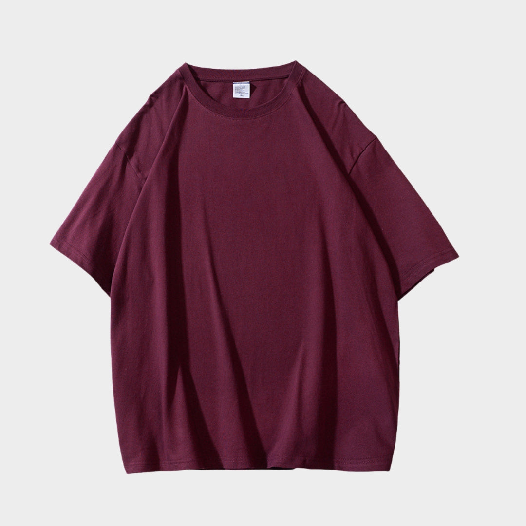Men's Classic Cotton T-Shirt - Small Round Collar - Short Sleeve - Soft & Breathable - Multiple Colours