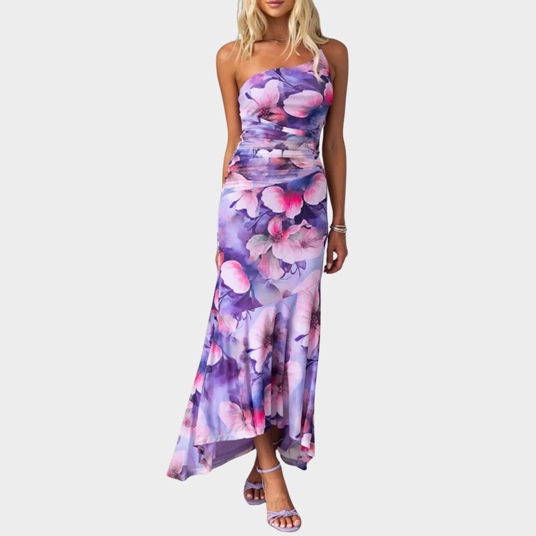 Women's Bohemian Maxi Dress – Floral Print Sleeveless Dress – Ruffle Corset Style – Elegant Fit – Multiple Colours