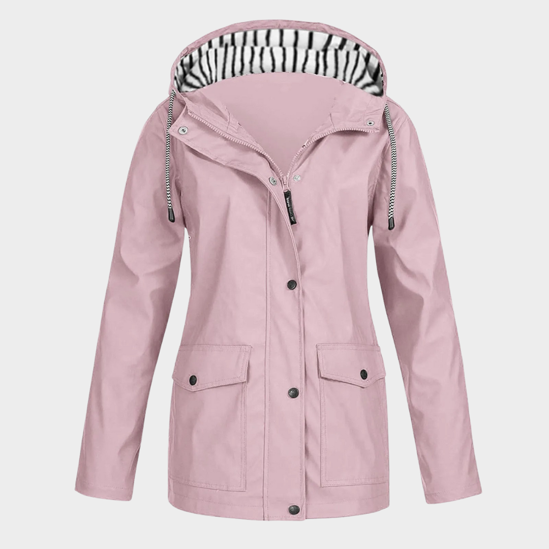 Women Waterproof Raincoat – Long Hooded Trench Coat with Lined Windbreaker Design – Lightweight Travel Jacket – Multiple Colours
