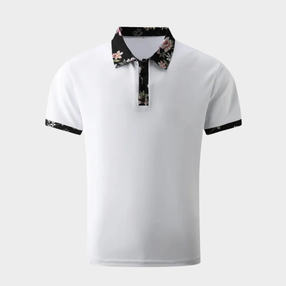 Men’s Short Sleeve Polo Shirt – Solid Colour Classic Pullover with Mosaic Design – Breathable and Comfortable Fit – Multiple Colours