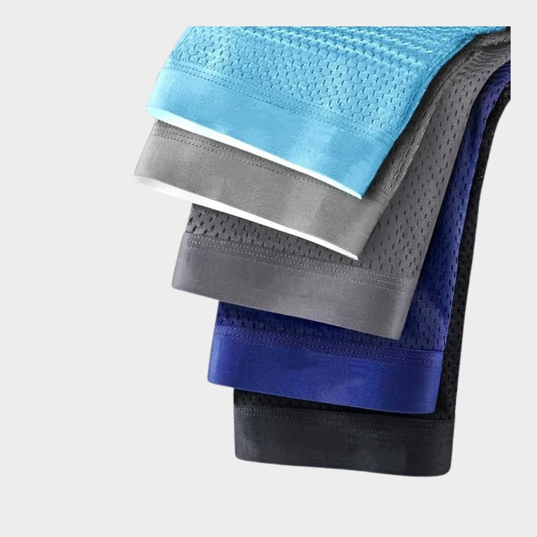 Men's Boxer Briefs - 5-Pack - Ice Silk Mesh - Cool & Breathable - Soft & Stretchy - Multiple Colours