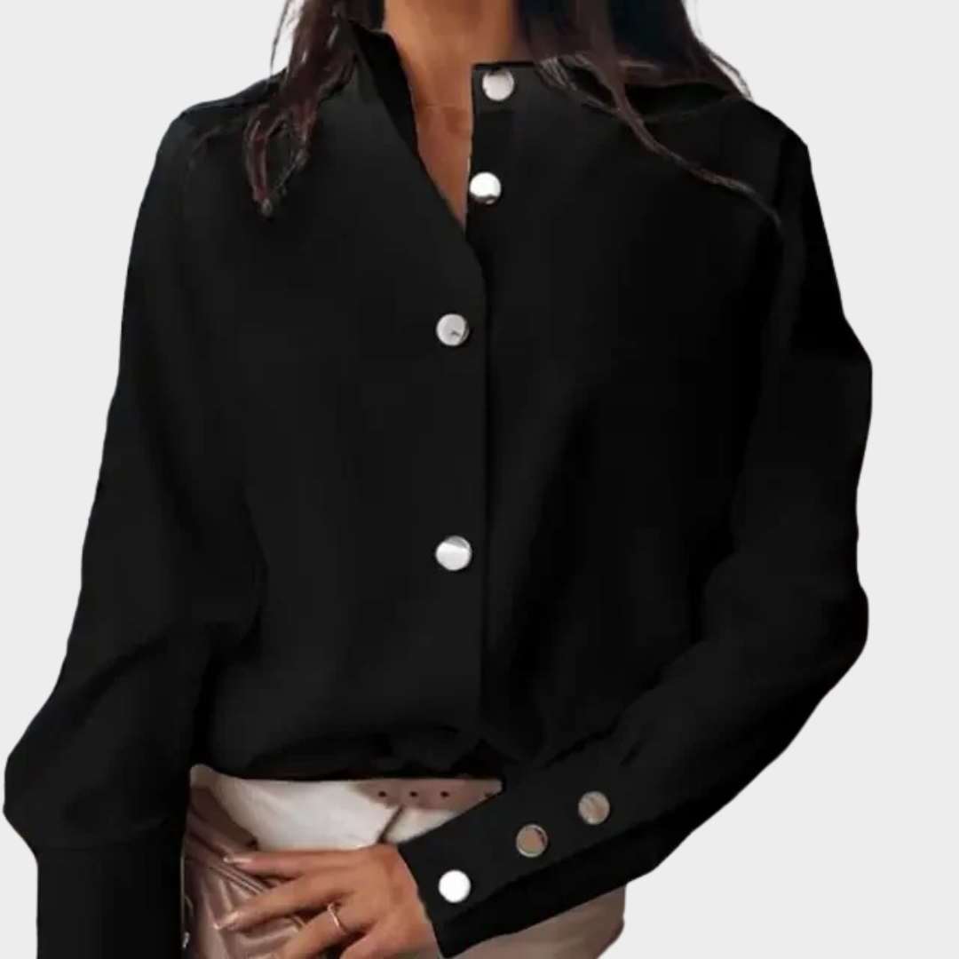 Women’s Oversized Button-Up Blouse – Long Sleeve Loose Fit – Elegant Lightweight Fabric – Multiple Colours