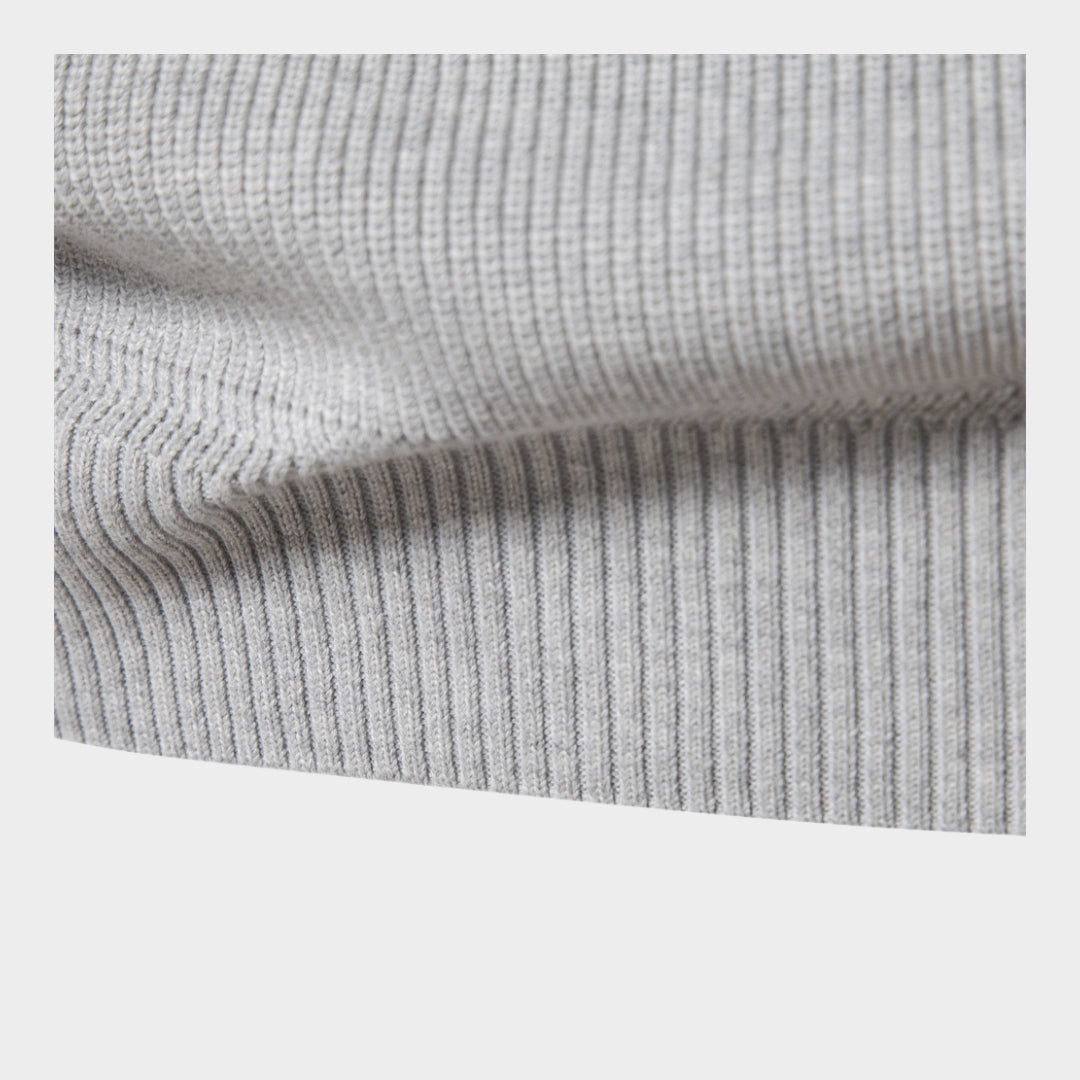 Men's Cotton Zipper Sweater– High Collar Knitted Sweater - Warm Casual Winter Fashion