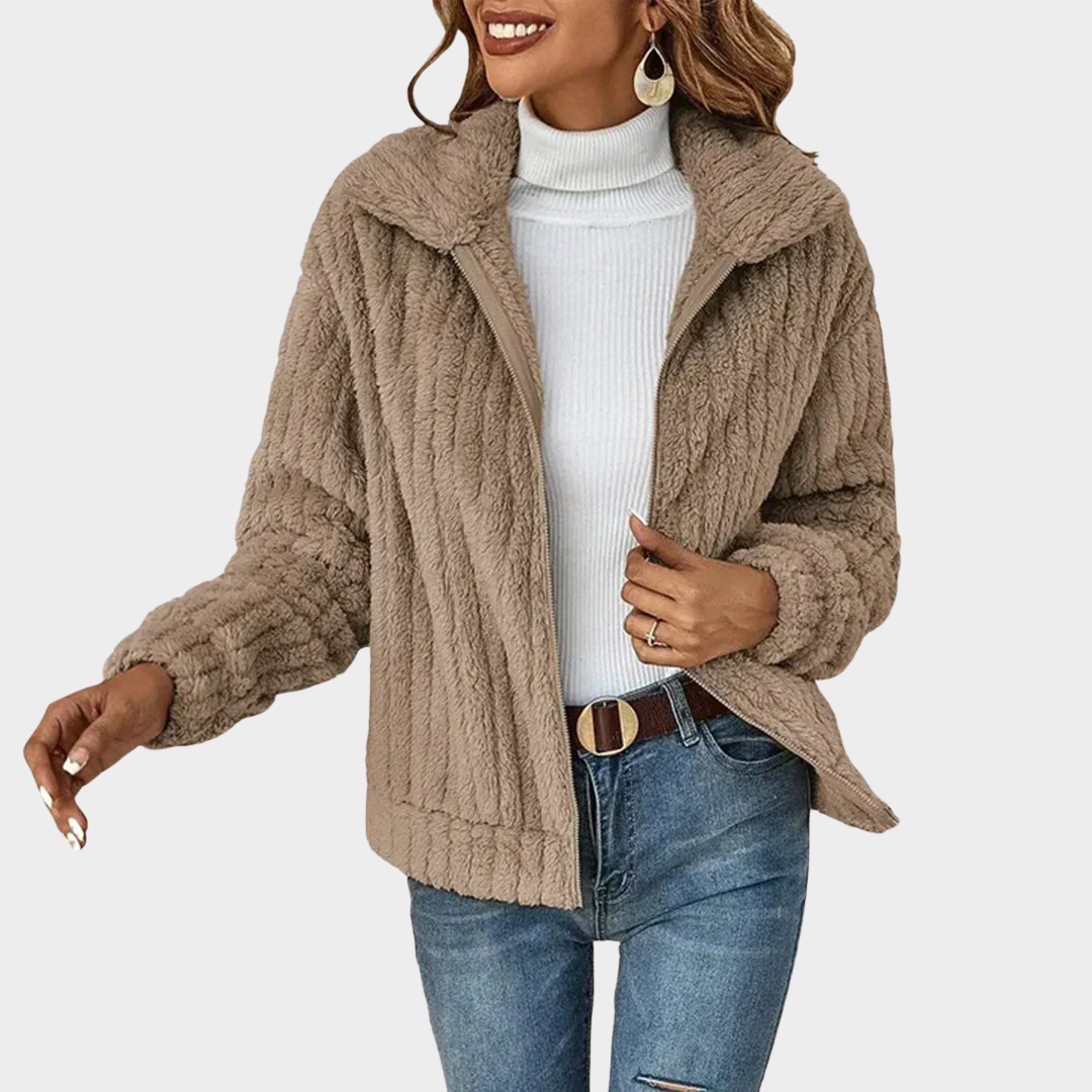 Women's Lapel Jacket – Elegant Solid Color Coat – Warm Casual Outerwear – Stylish Fit – Multiple Colours