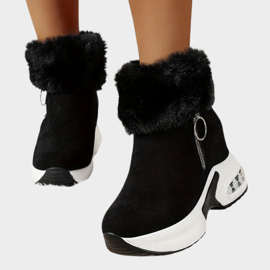 Women's Platform Snow Boots – Warm & Comfortable – Ankle-Length – Zipper Closure – Non-Slip Sole – Multiple Colours