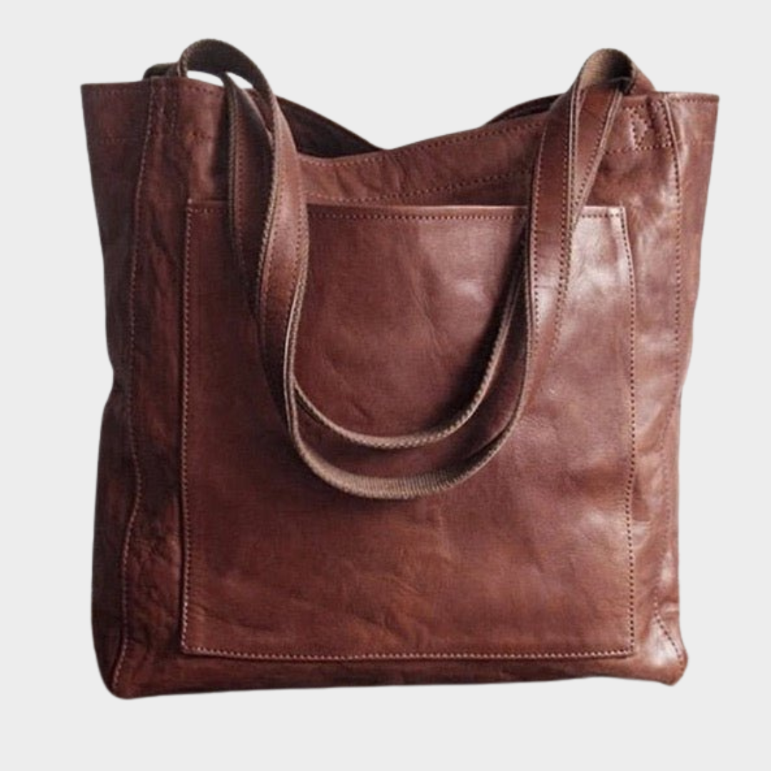 Women’s Large Capacity Tote Bag – Faux Leather Shoulder Handbag – Retro Design – Multiple Colours