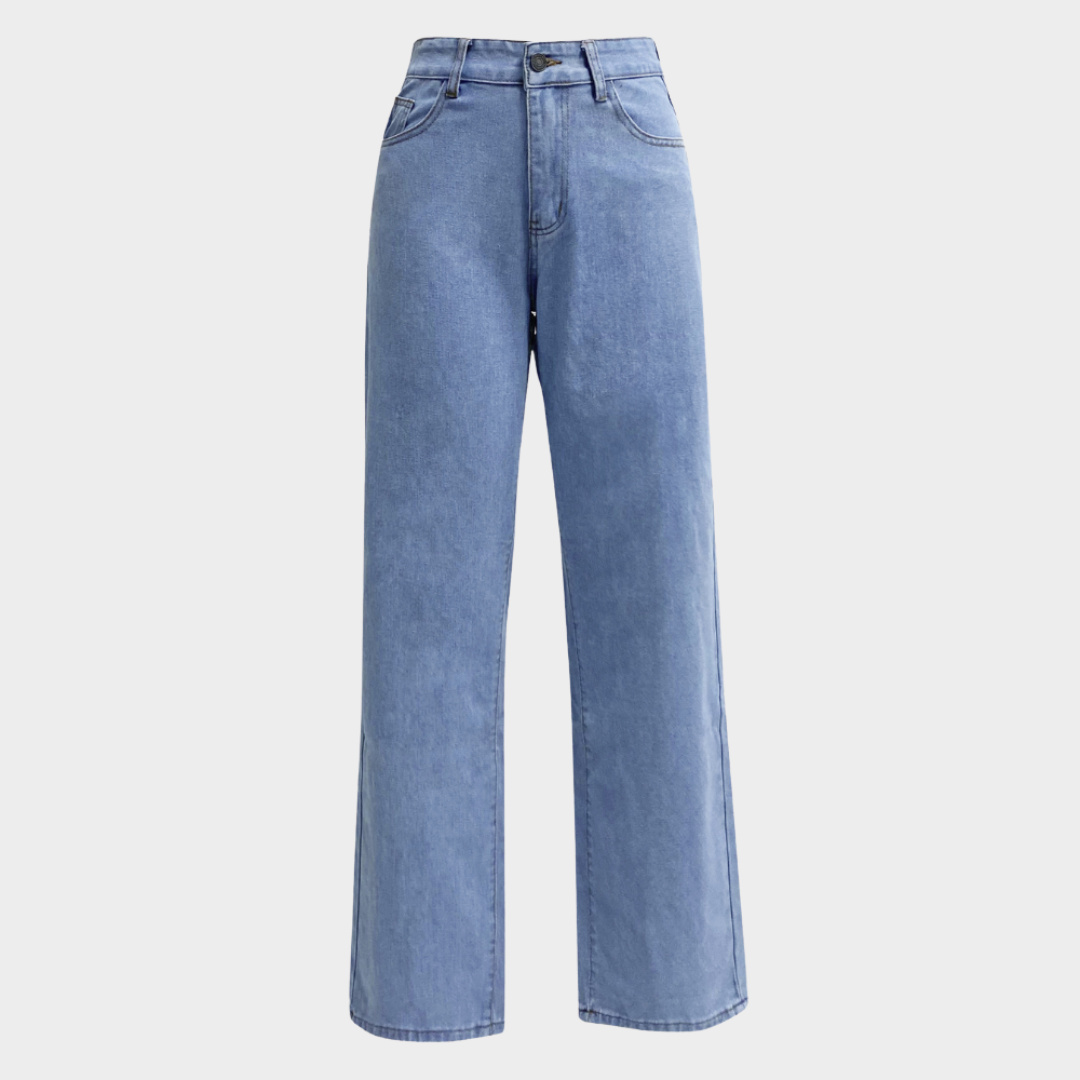 Women's High-Waist Straight-Leg Jeans - Ankle Length - Denim Trousers - Multiple Colours