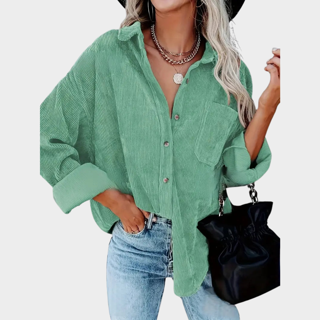 Women's Corduroy Shirt – Oversized Fit – Single Breasted – Soft & Warm – Casual & Stylish – Multiple Colours