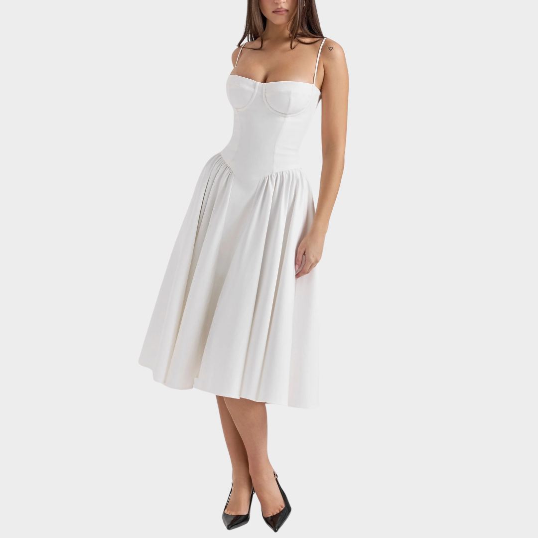 Women’s Long Dress – French Vintage Court Style – Sleeveless Tank Design – Elegant Flowing Fit – Multiple Colours