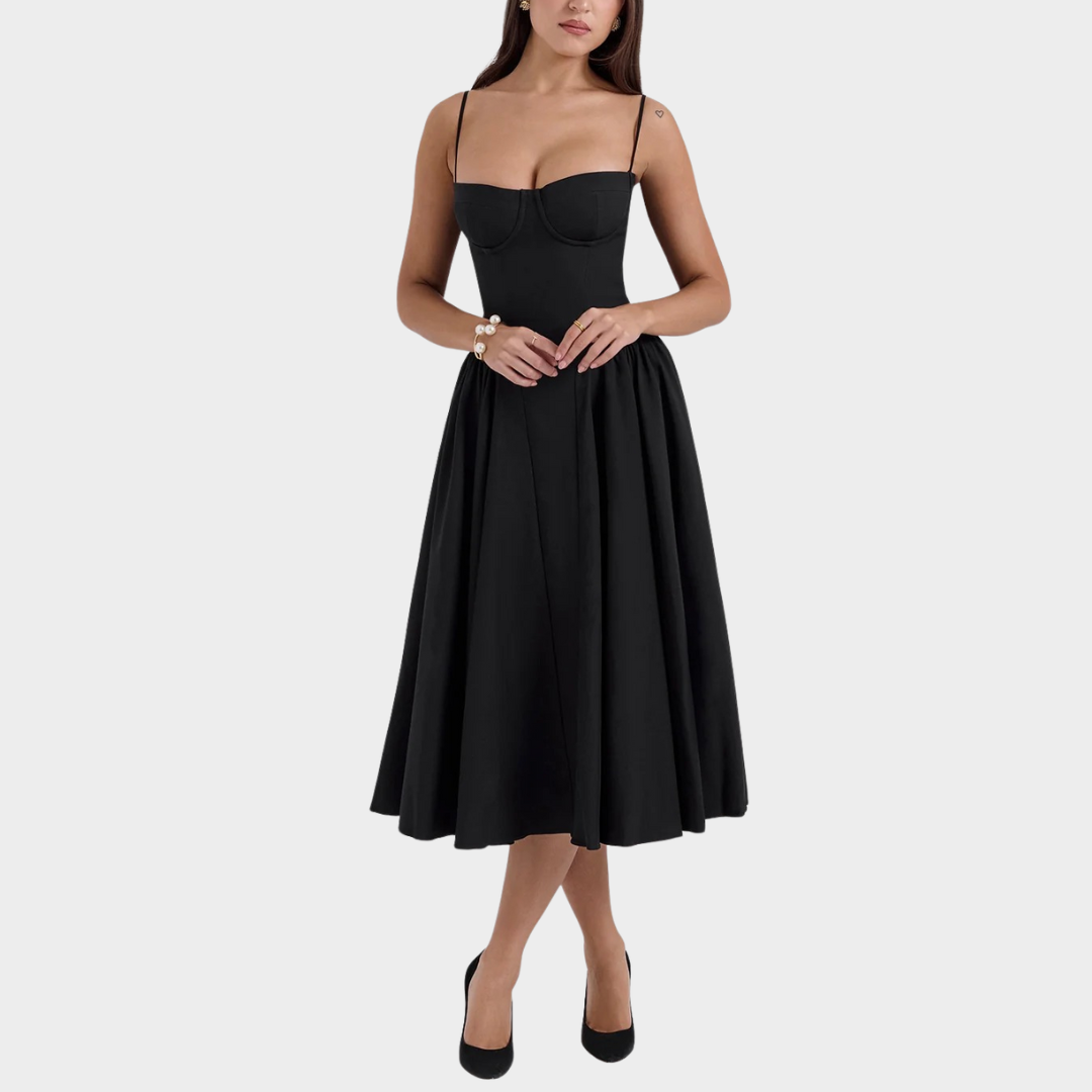 Women’s Long Dress – French Vintage Court Style – Sleeveless Tank Design – Elegant Flowing Fit – Multiple Colours