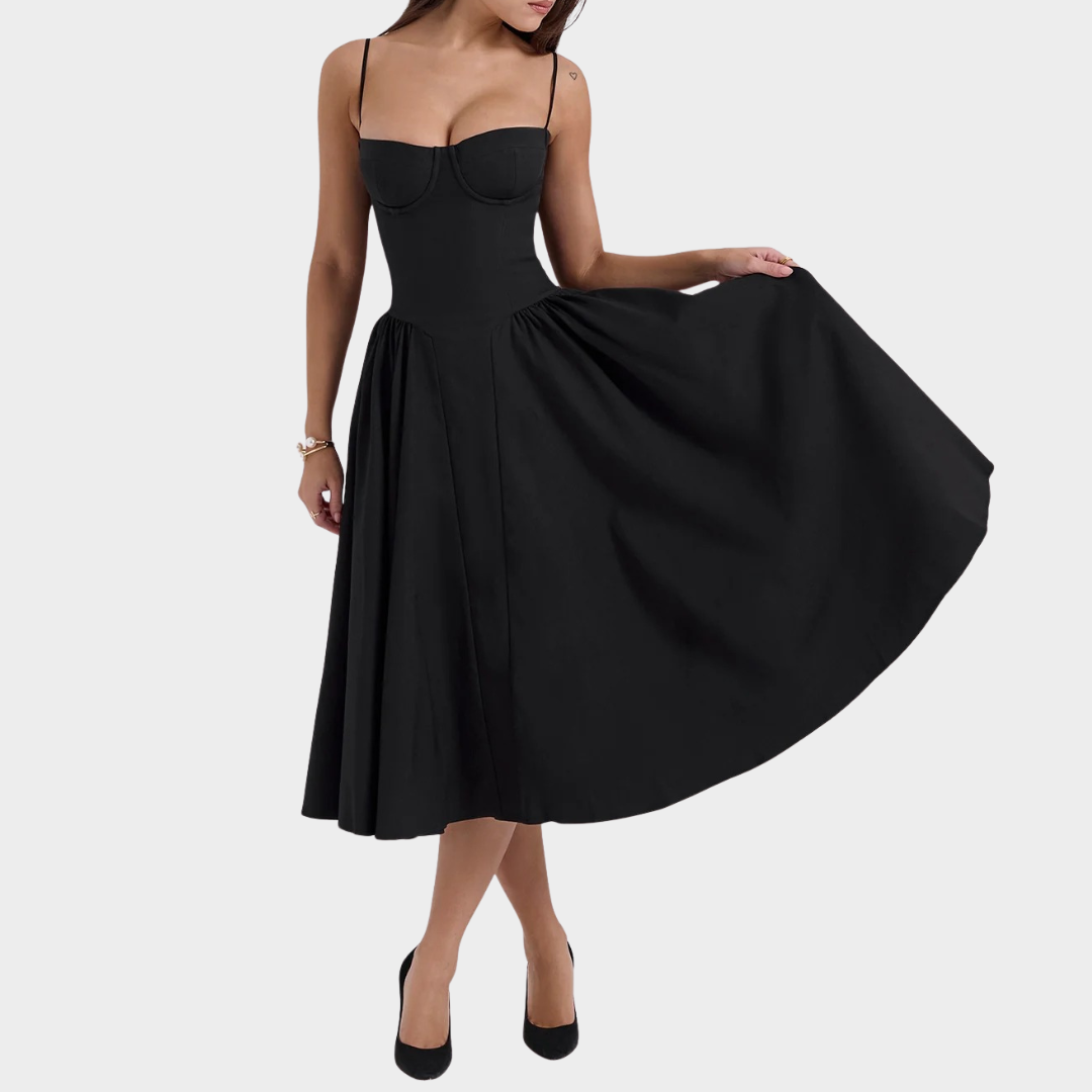 Women’s Long Dress – French Vintage Court Style – Sleeveless Tank Design – Elegant Flowing Fit – Multiple Colours