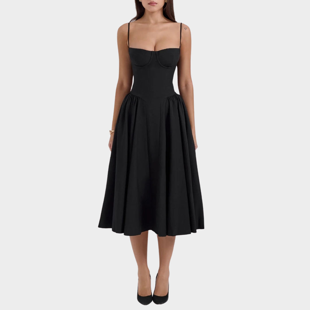 Women’s Long Dress – French Vintage Court Style – Sleeveless Tank Design – Elegant Flowing Fit – Multiple Colours