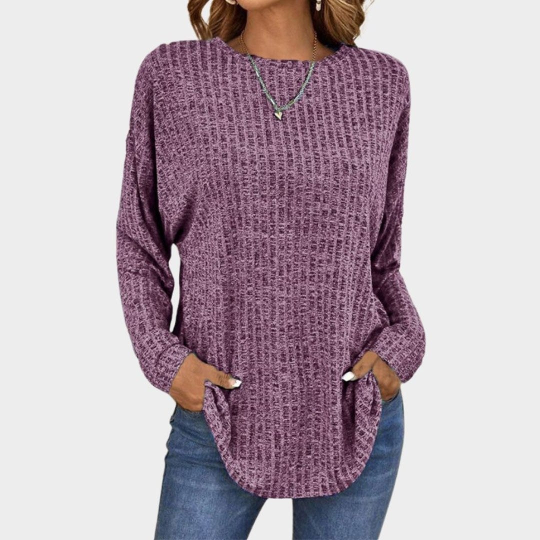 Women's Oversized Long Sleeve T-Shirt - Casual Cotton Tunic Top, Streetwear (Khaki, Black, Blue, and More)